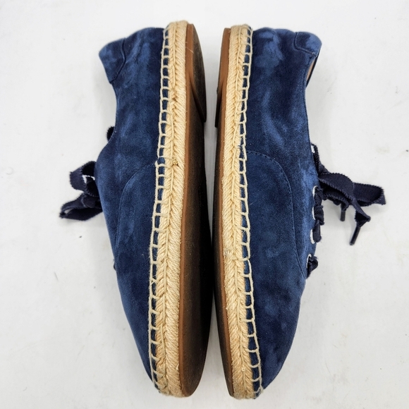 Vionic Lace Up Espadrille Flats Coast Sandy Suede Orthotic In Blue Size 7.5 - Picture 11 of 16